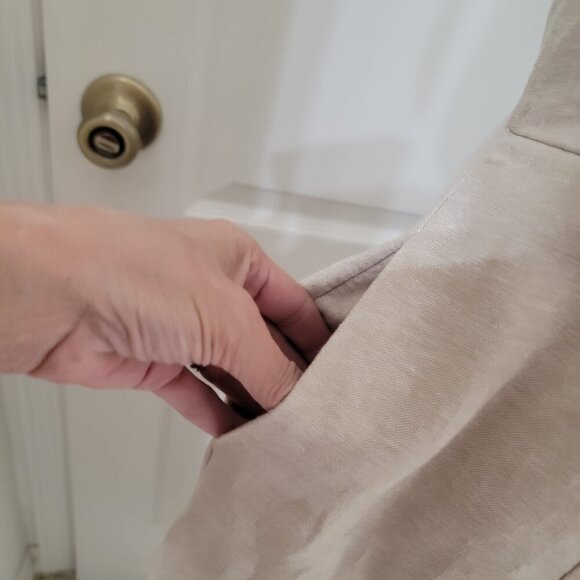 Old Navy Size XS Natural Linen Color, Fit & Flare Linen-Blend Midi Dress - Picture 6 of 13